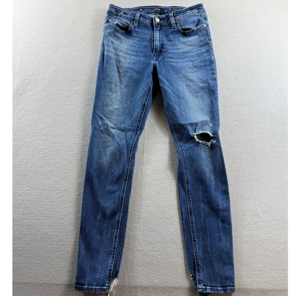 Miss Me Skinny Jeans Womens 29 Blue Distressed Frayed Hem M001526 28x28